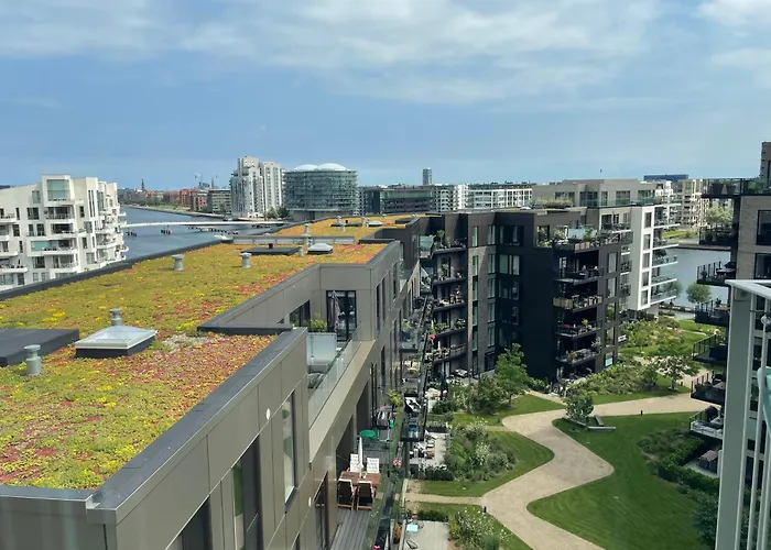 Luksuslejlighed Pa 7 Sal Med Elevator, Vestvendt Altan Og Udsigt Over Havn Og By Appartamento Copenaghen